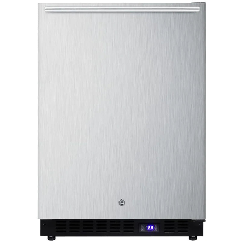Summit 24-Inch 4.72 Cu. Ft. Outdoor Rated Compact Freezer - Stainless Steel / Black Cabinet - SPFF51OSSSHH