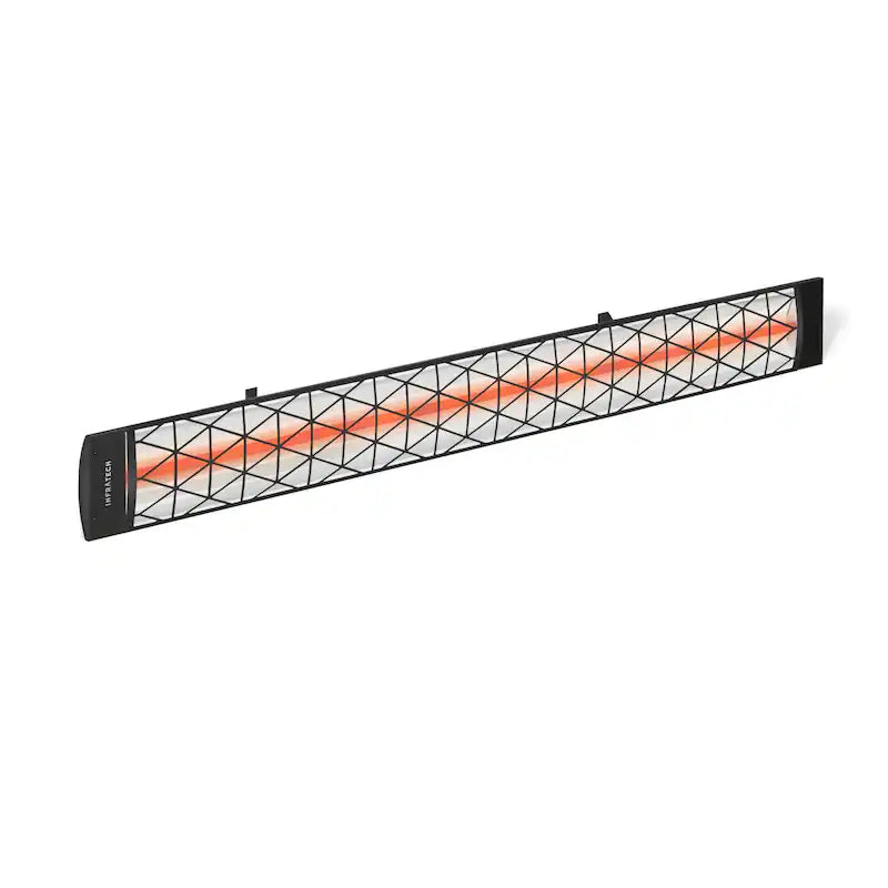 Infratech Motif Collection 61 1/4-Inch 3000W Single Element 240V Electric Infrared Patio Heater - Black W/ Contemporary Fascia - C3024BL1
