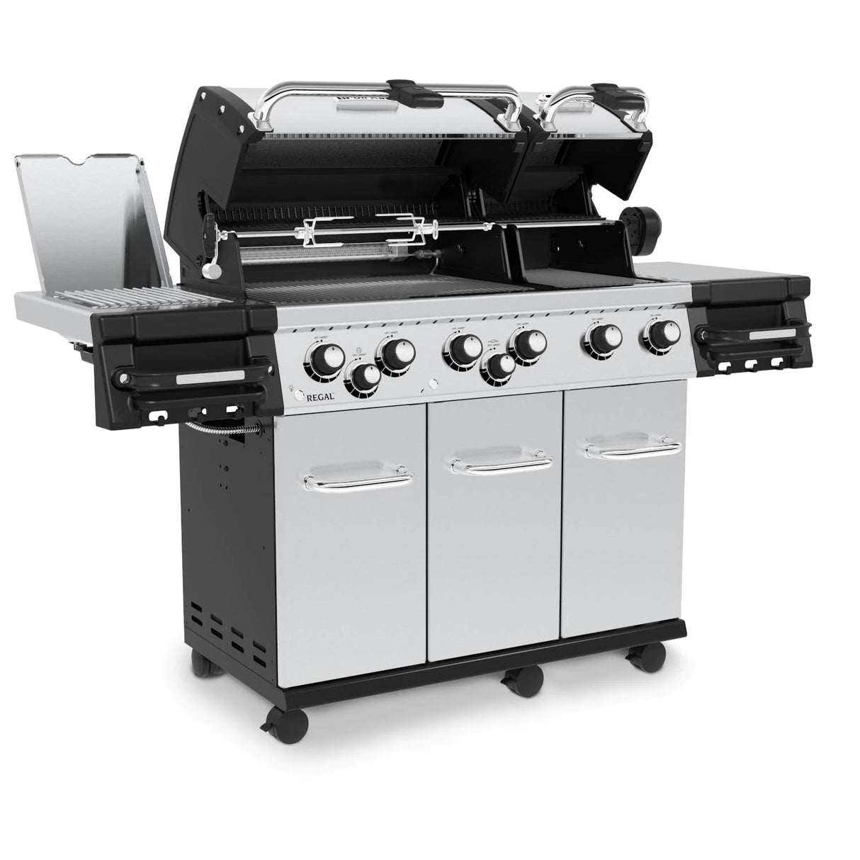 Broil King Regal S 690 PRO IR 6-Burner Natural Gas Grill With Rotisserie & Infrared Side Burner - Stainless Steel - 957947