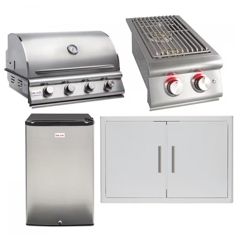 Blaze Prelude LBM 4-Piece 32-Inch Propane Outdoor Kitchen Package w/ Double Side Burner & Refrigerator - BLZ-4LBM126-LP-4PC-SC (3)