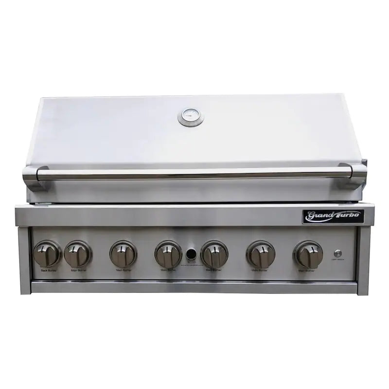 Grand Turbo 40-Inch 6-Burner Built-In Natural Gas Grill With Two Infrared Sear Burners & Rotisserie - B4019BNG