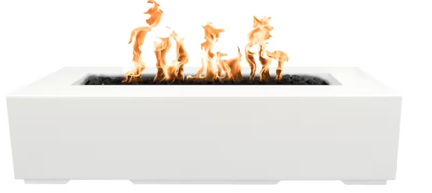 Top Fires by The Outdoor Plus Regal 48-Inch Natural Gas Fire Pit - Limestone Concrete - Match Light