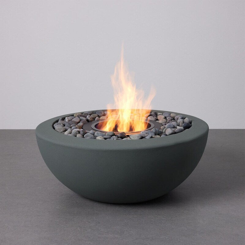 TerraFlame Hestia 30 Inch Round Bioethanol Fire Pit - StoneCast - Smokey Blue (1)