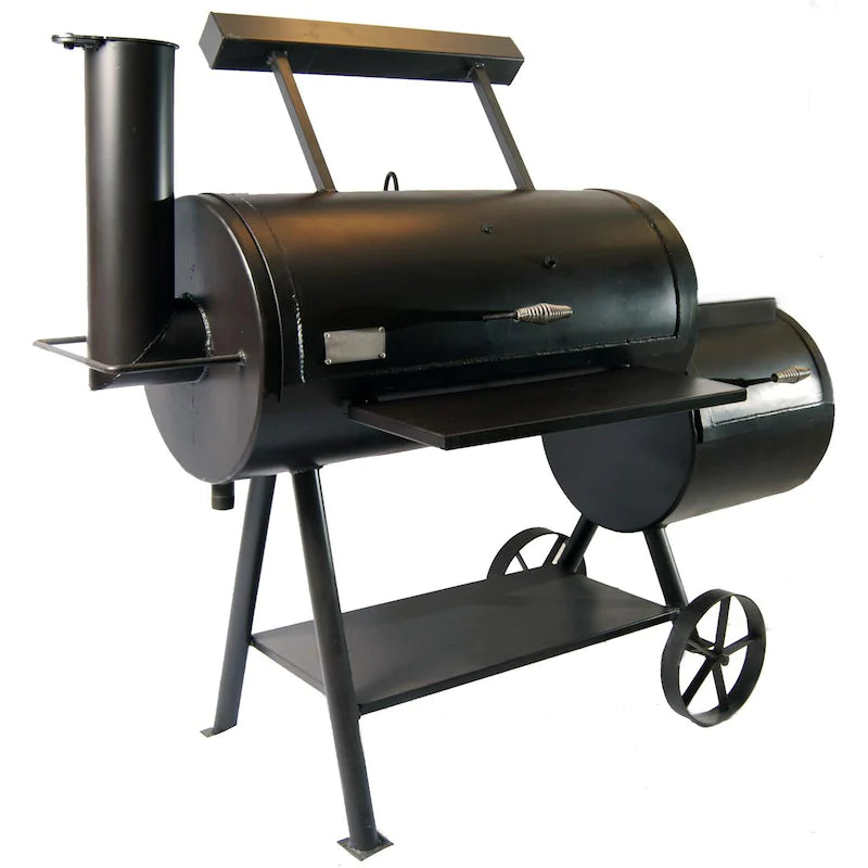 Old Country BBQ Pits Brazos Loaded 35-Inch Offset Charcoal Smoker w/ Counterweight - OC20X60L