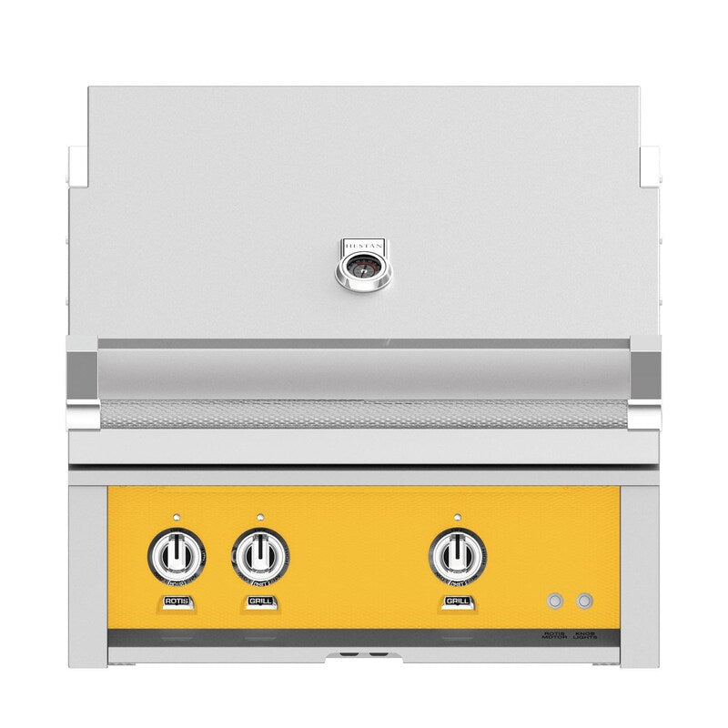 Hestan 30-Inch Built-In Natural Gas Grill W/ All Infrared Burners & Rotisserie - Sol - GSBR30-NG-YW