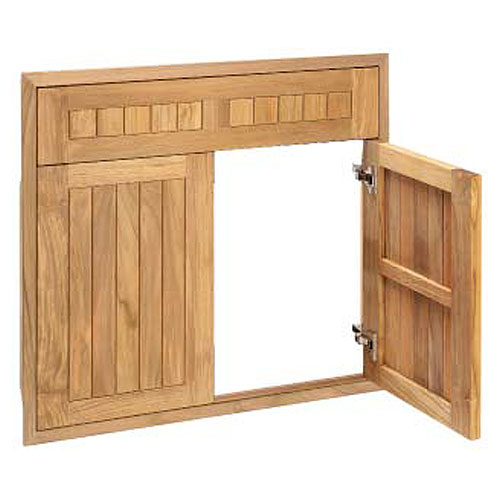 AD2F-Pacific Teak Millsworks 30 Inch Cottage Panel Double Access Door W/ False Drawer