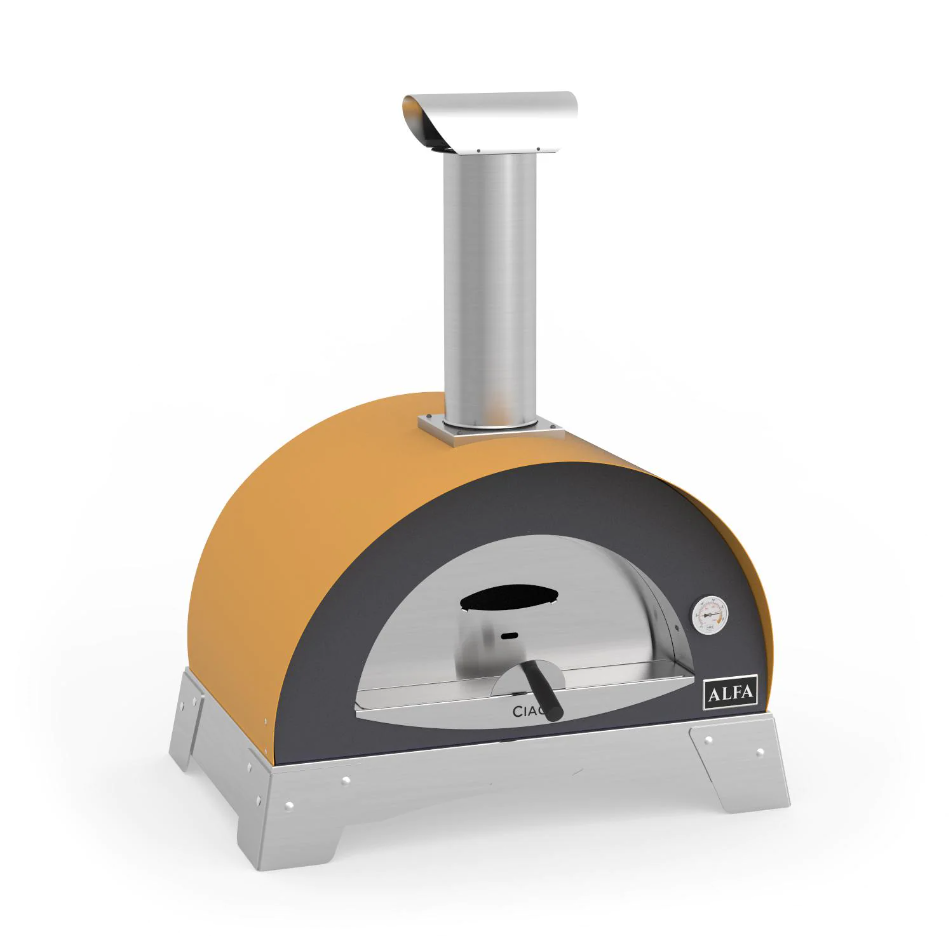 Alfa Ciao 27-Inch Outdoor Countertop Wood-Fired Pizza Oven - Yellow - FXCM-LGIA-T-V2