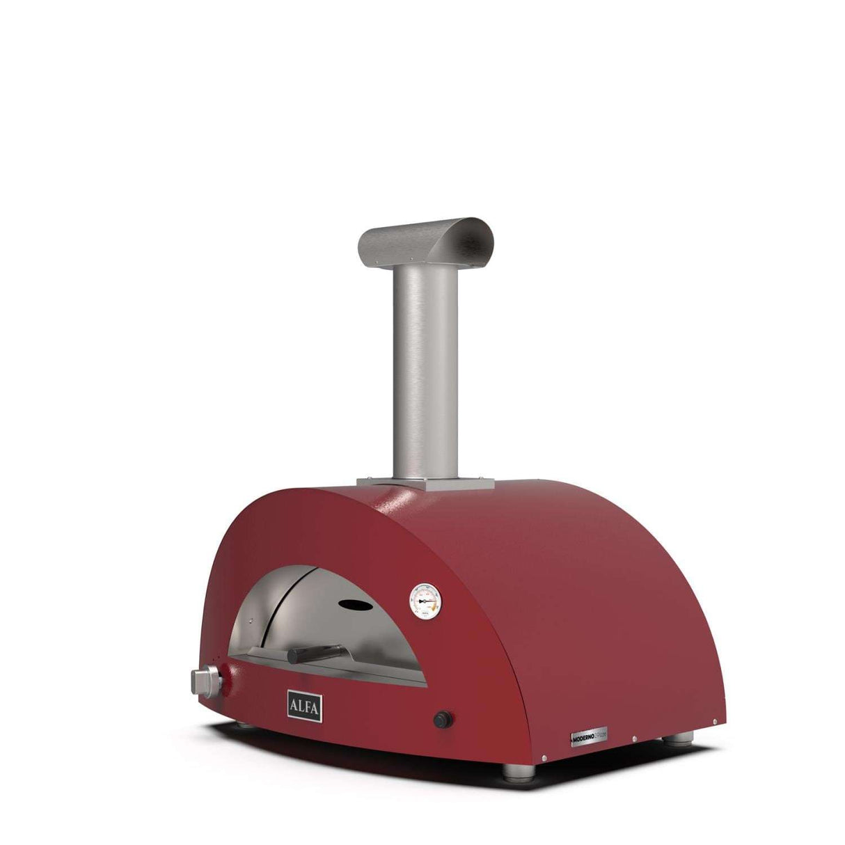 Alfa Moderno 2 Pizze Propane Pizza Oven W Natural Gas Conversion Kit - Antique Red - FXMD-2P-GROA-U 1