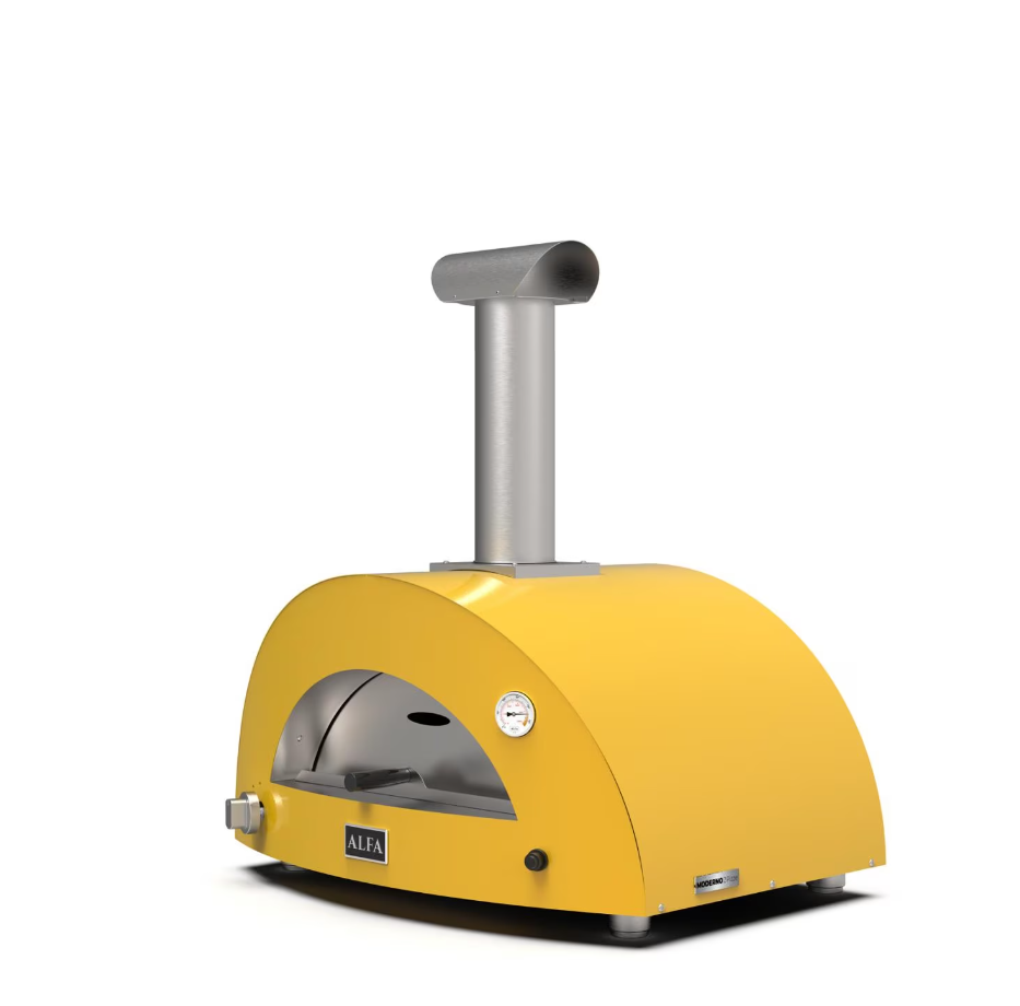 Alfa Moderno 2 Pizze Propane Pizza Oven W Natural Gas Conversion Kit - Fire Yellow - FXMD-2P-GGIA-U
