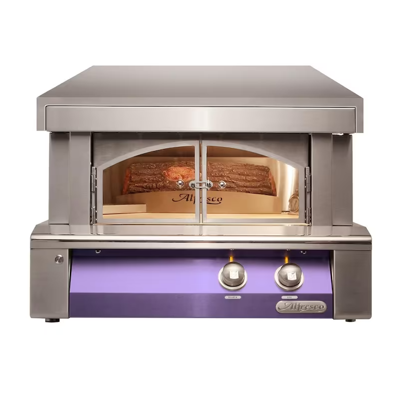 Alfresco 30-Inch Built-In Natural Gas Outdoor Pizza Oven Plus in Blue Lilac - AXE-PZA-BI-NG-S4005