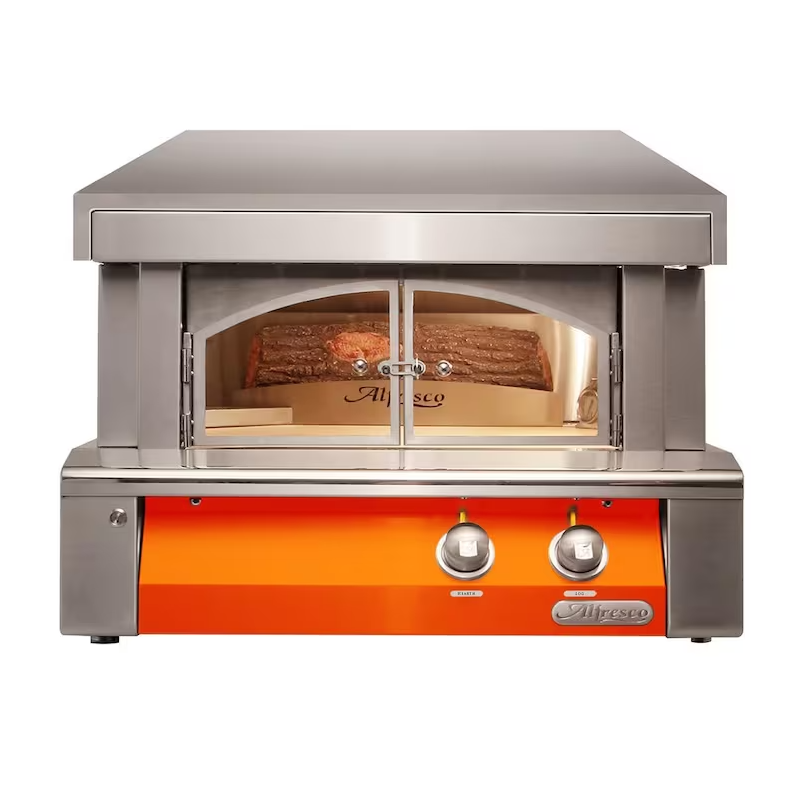 Alfresco 30-Inch Built-In Natural Gas Outdoor Pizza Oven Plus in Luminous Orange - AXE-PZA-BI-NG-S2005