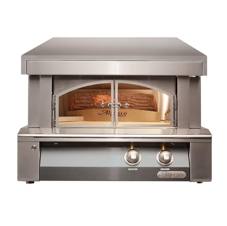 Alfresco 30-Inch Built-In Natural Gas Outdoor Pizza Oven Plus in Signal Gray - AXE-PZA-BI-NG-S7004
