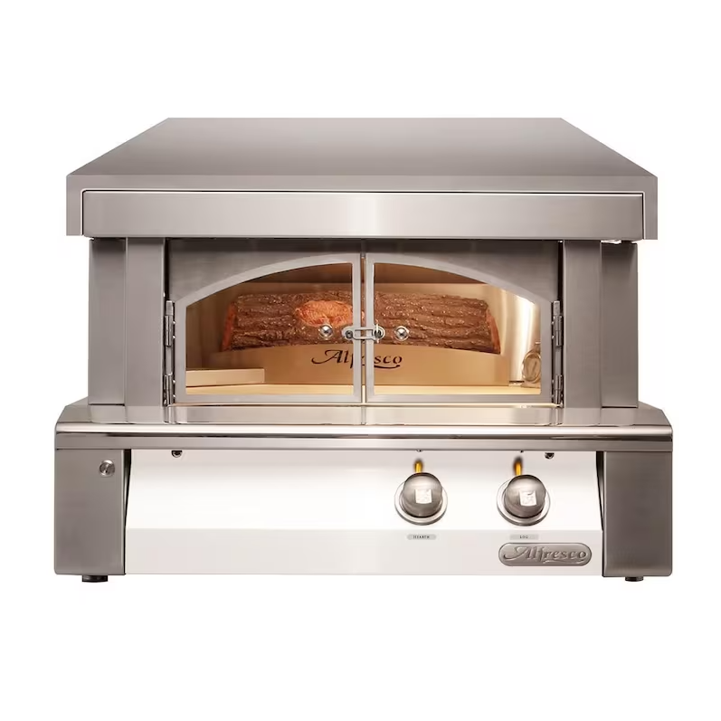 Alfresco 30-Inch Countertop Natural Gas Outdoor Pizza Oven Plus in Signal White Matte - AXE-PZA-NG-SM9003