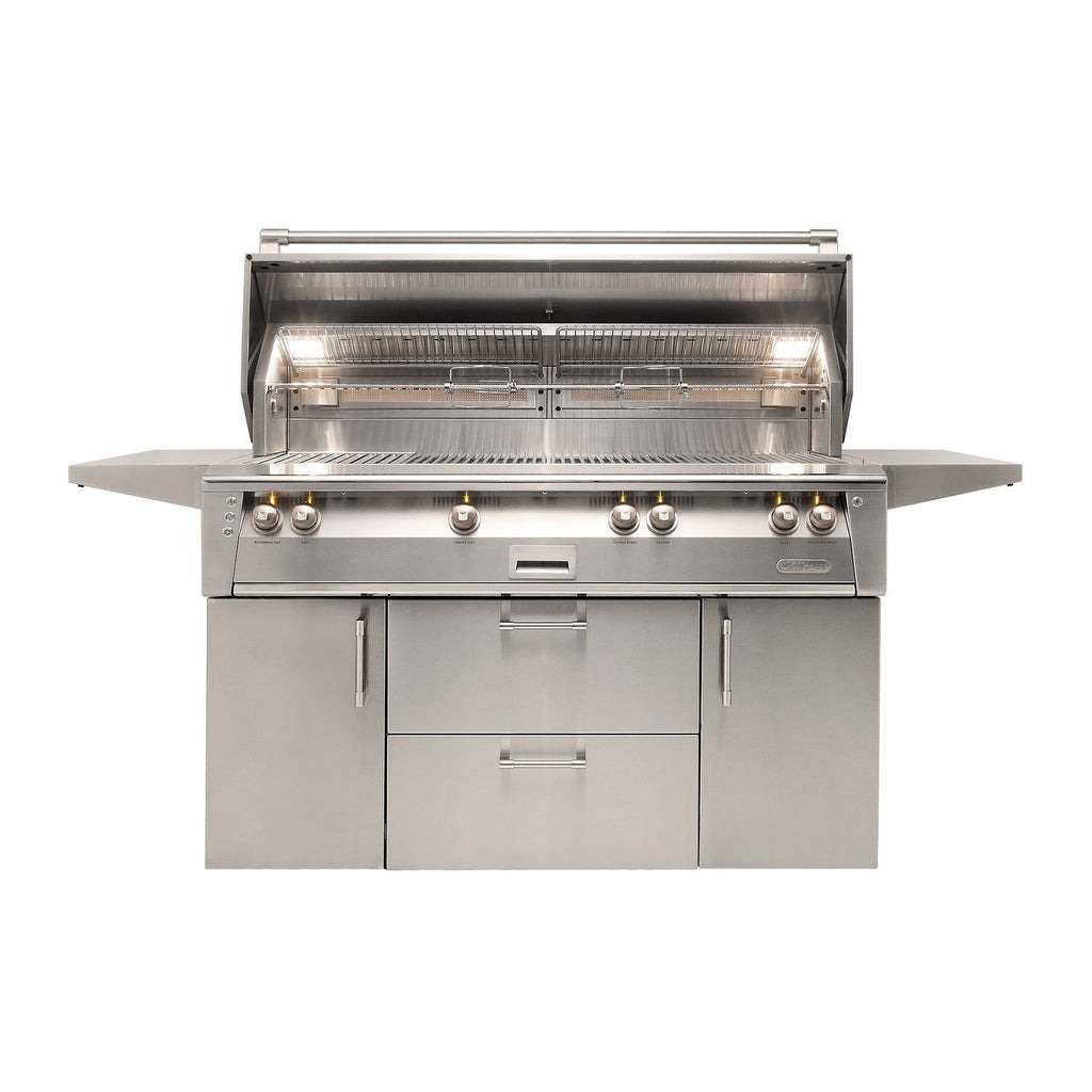 Alfresco ALXE 56-Inch Freestanding Natural Gas All Grill With Sear Zone And Rotisserie - ALXE-56BFGC-NG open grill