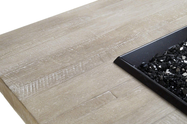 American Fyre Designs 642-BA-SP-M6PC Reclaimed Wood 29 Inch Cosmo Square Dining Firetable, Silver Pine, Propane Gas gallery 2