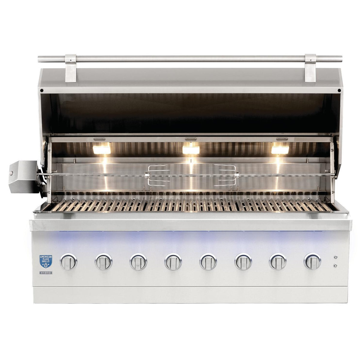 American Made Grills Encore 54-Inch Hybrid Grill 3-Piece Propane Gas Outdoor Kitchen Package - ENC54-LP-3PC-PROMO open grill view