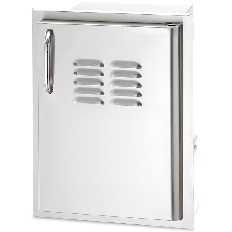 American Outdoor Grill 14 Inch Single Access Door With Tank Tray And Louvers - Vertical - Right - 20-14-SSDRV