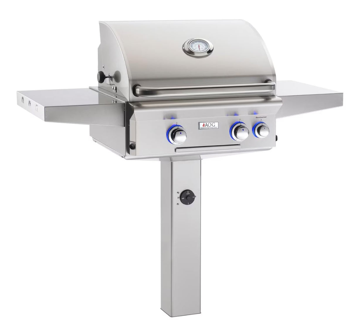 American Outdoor Grill L-Series 24-Inch 2-Burner Natural Gas Grill On In-Ground Post With Rotisserie 24NGL