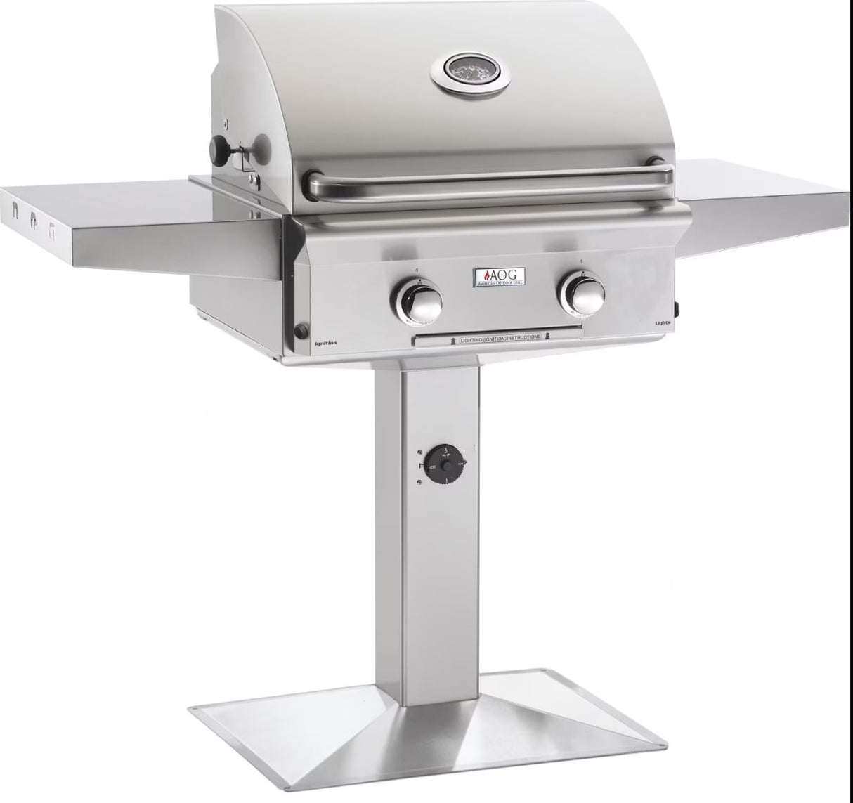 American Outdoor Grill L-Series 24-Inch 2-Burner Natural Gas Grill On Pedestal 24NPL-00SP