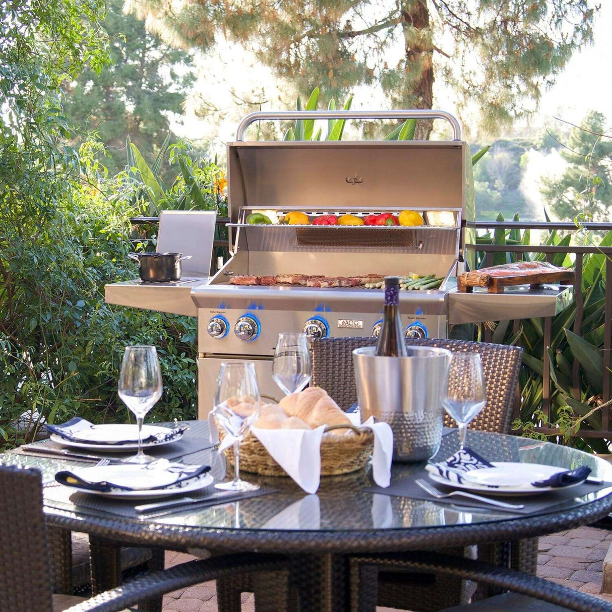 American Outdoor Grill L-Series 30-Inch 3-Burner Propane Gas Grill W Rotisserie & Single Side Burner - 30PCL