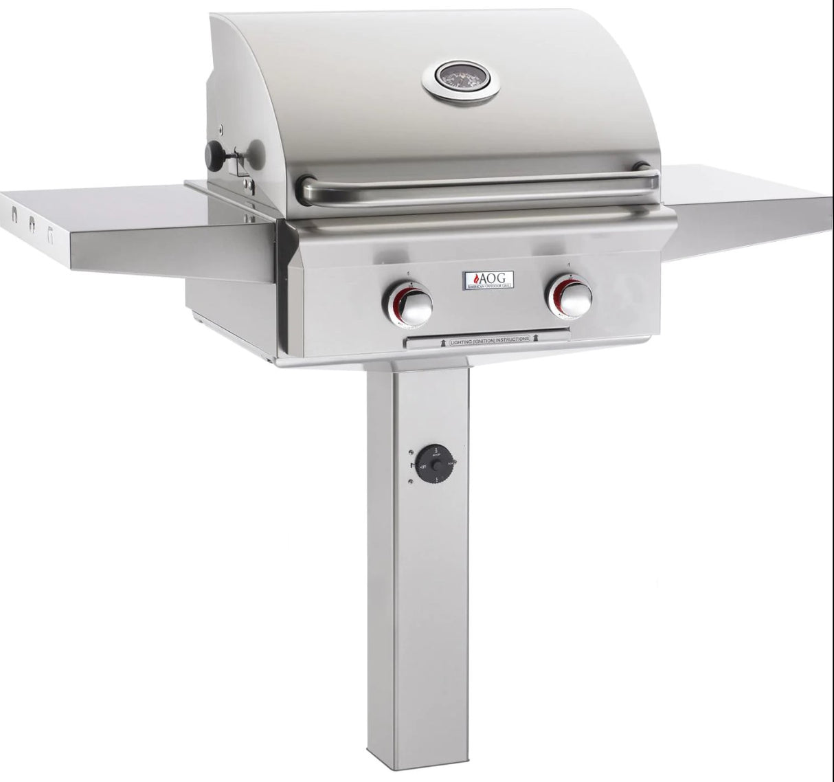 American Outdoor Grill T-Series 24-Inch 2-Burner Natural Gas Grill On In-Ground Post 24NGT-00SP