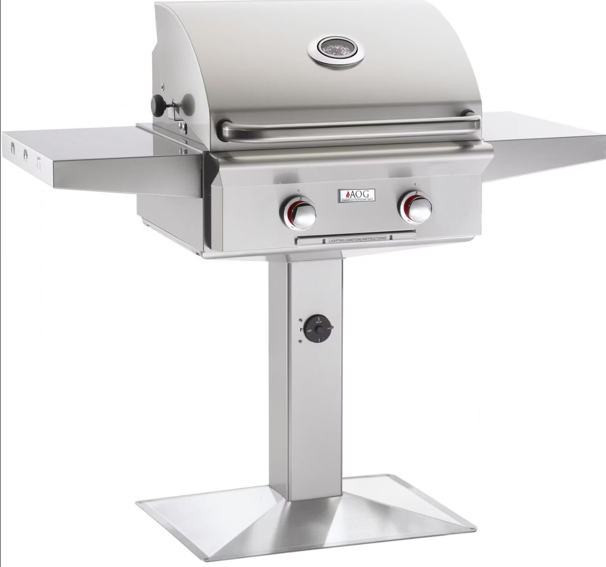 American Outdoor Grill T-Series 24-Inch 2-Burner Natural Gas Grill On Pedestal 24NPT-00SP