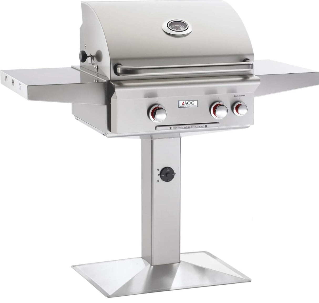 American Outdoor Grill T-Series 24-Inch 2-Burner Natural Gas Grill On Pedestal With Rotisserie 24NPT