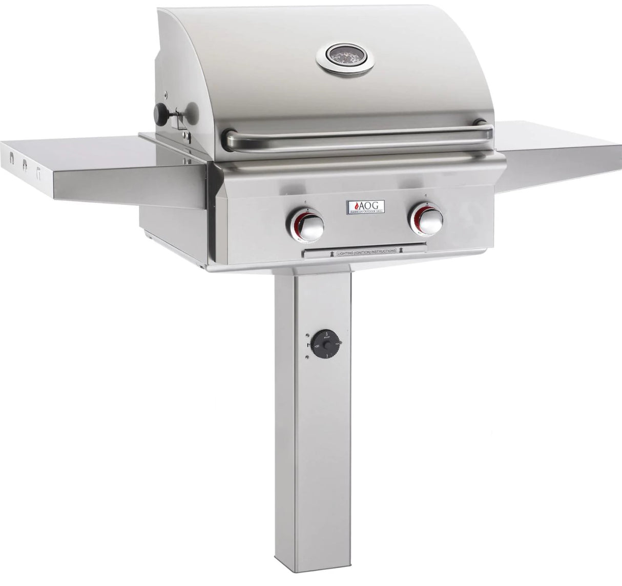 American Outdoor Grill T-Series 24-Inch 2-Burner Propane Gas Grill On In-Ground Post 24PGT-00SP