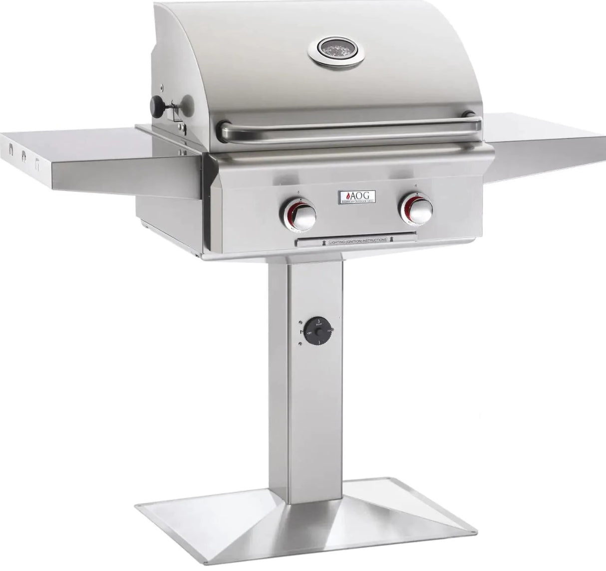 American Outdoor Grill T-Series 24-Inch 2-Burner Propane Gas Grill On Pedestal 24PPT-00SP