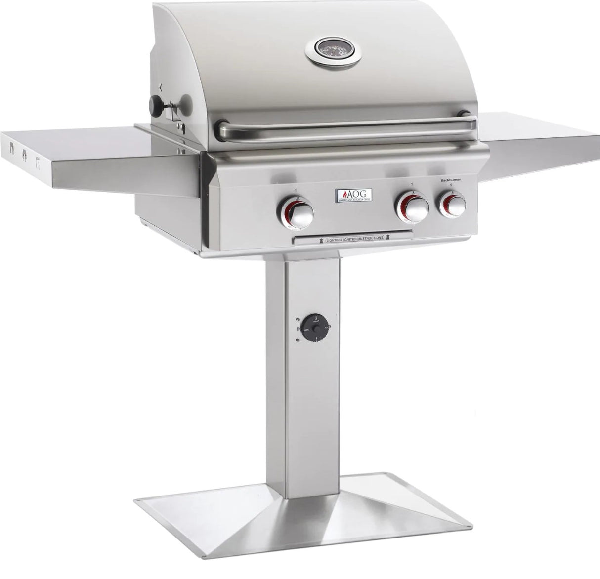 American Outdoor Grill T-Series 24-Inch 2-Burner Propane Gas Grill On Pedestal With Rotisserie 24PPT