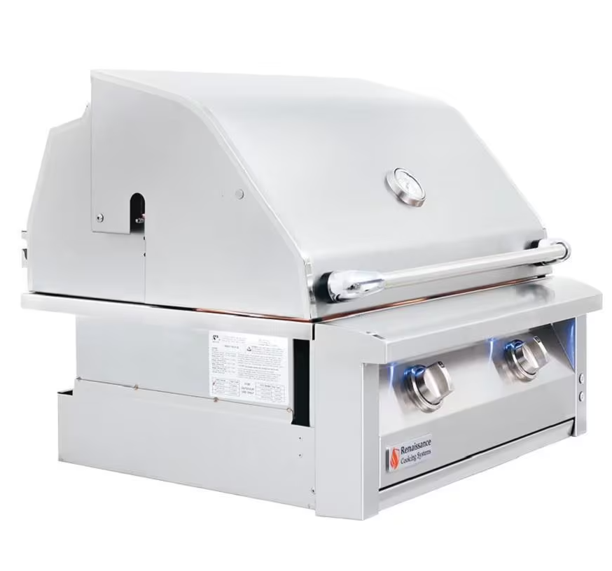 American Renaissance Grill by RCS 30-Inch 2-Burner Freestanding Propane Gas Grill - ARG30 LP side