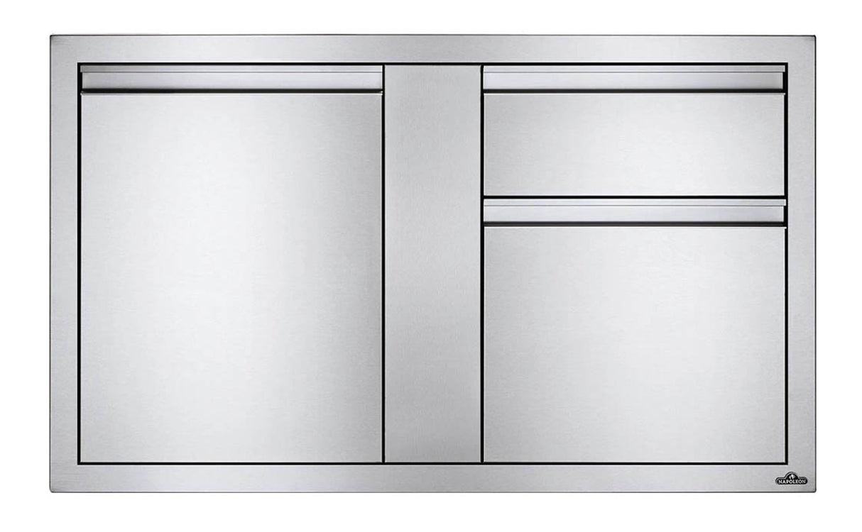Napoleon 42-Inch Stainless Steel Large Single Door and Double Drawer - BI-4224-1D2DR