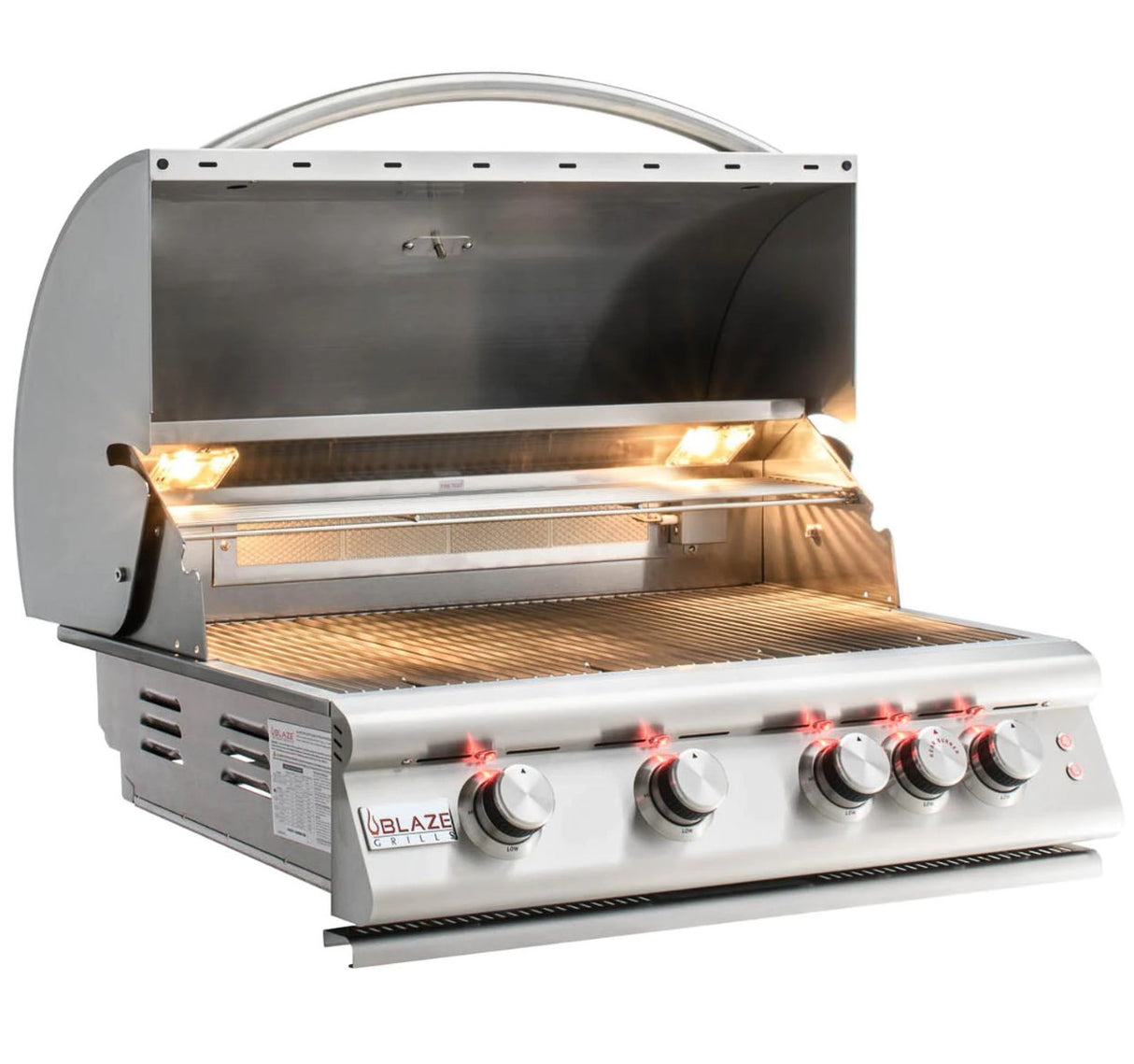 Blaze Premium LTE Marine Grade 32-Inch 4-Burner Built-In Natural Gas Grill With Rear Infrared Burner & Grill Lights BLZ-4LTE2MG-NG