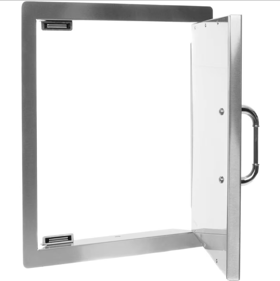 Bull 18-Inch Right Hinged Stainless Steel Single Access Door - Vertical - 89975