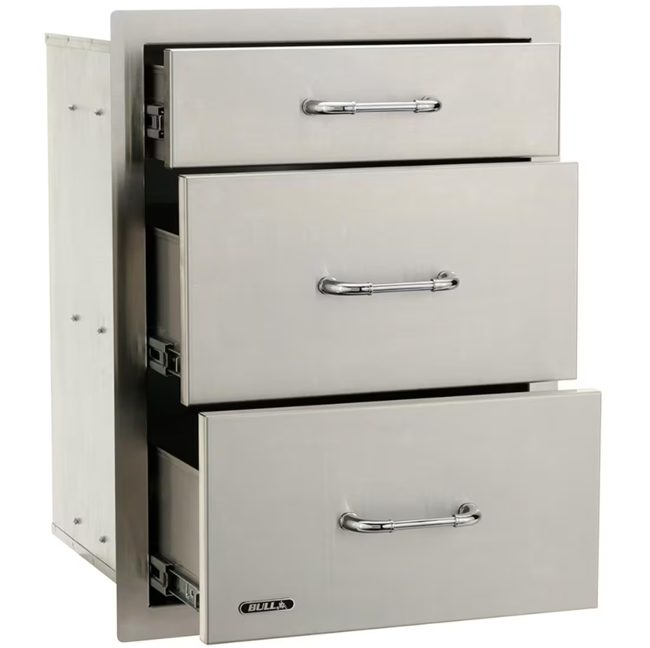 Bull 21-Inch Stainless Steel Triple Access Drawer - 58110