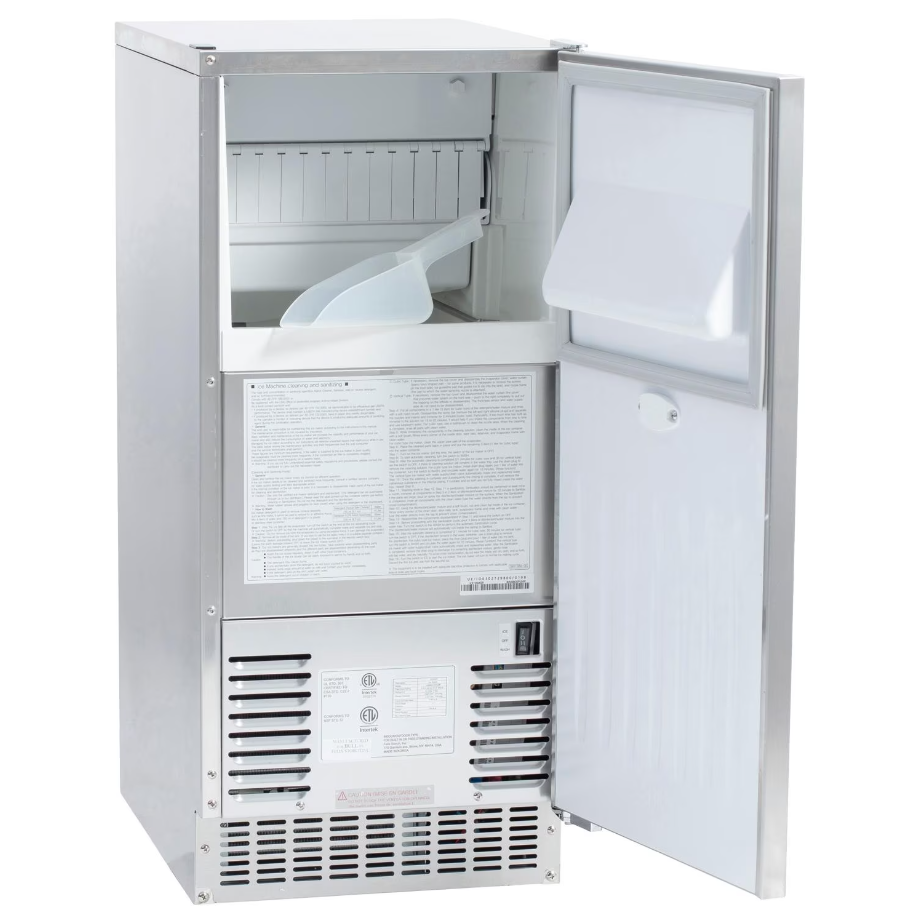 Bull 60 Lb. 15-Inch Outdoor Rated Commercial Ice Maker With Drain Pump - 13200