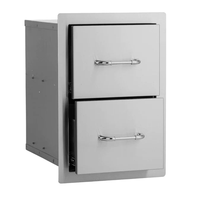 Bull 15-Inch Stainless Steel Double Access Drawer - 56985
