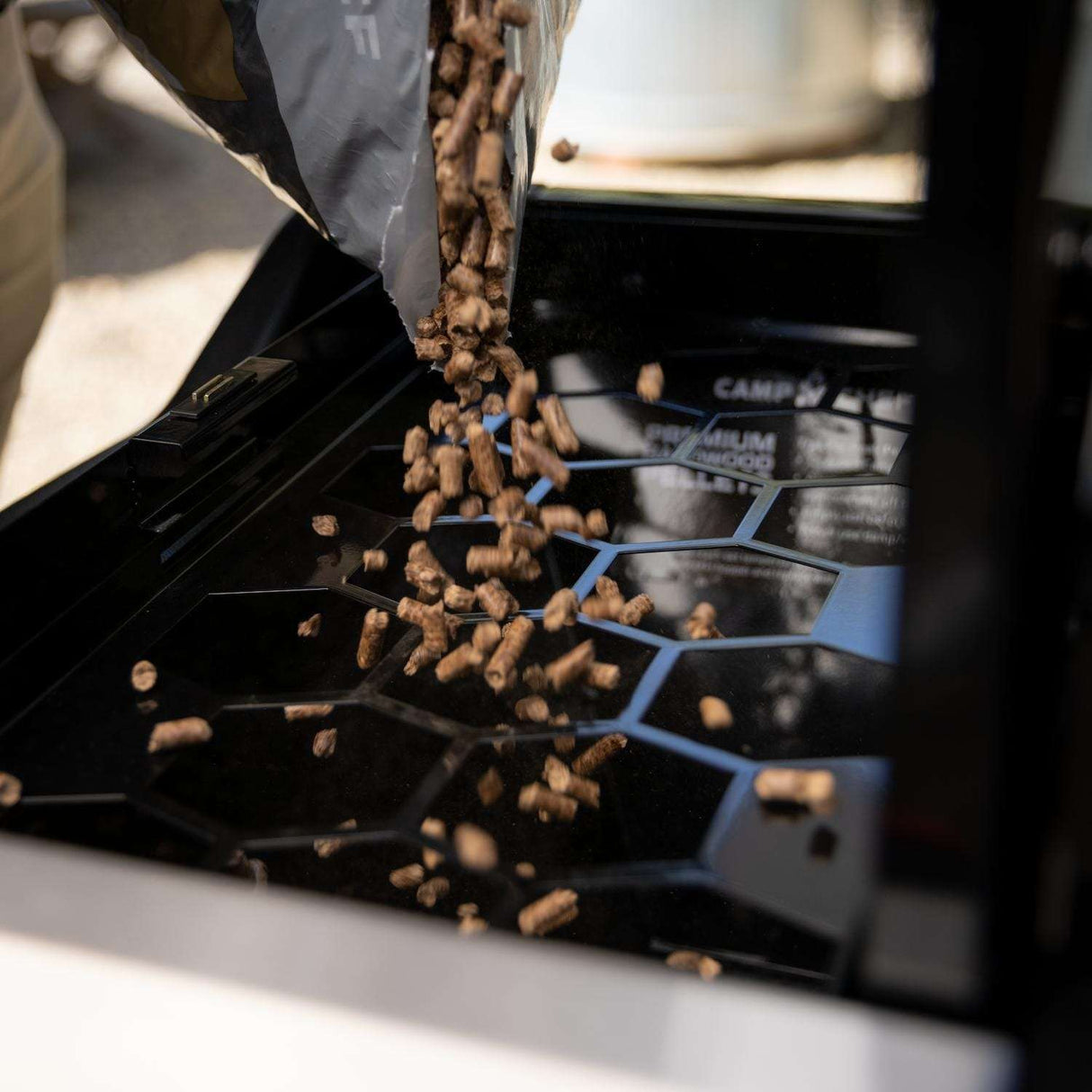 Camp Chef Apex 24-Inch Pellet Grill - PG24HG pellet intake