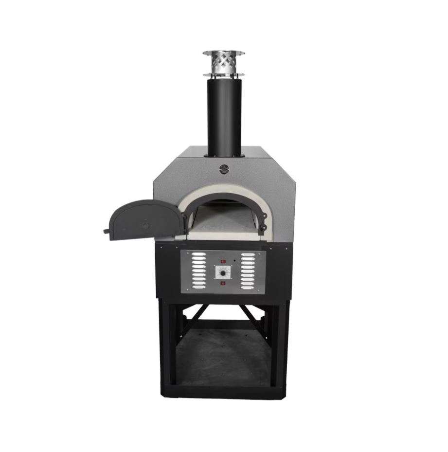 Chicago Brick Oven CBO-750 Hybrid Residential Outdoor Pizza Oven On Stand - Natural Gas - Silver - CBO-O-STD-750-HYB-NG-SV-R-3K
