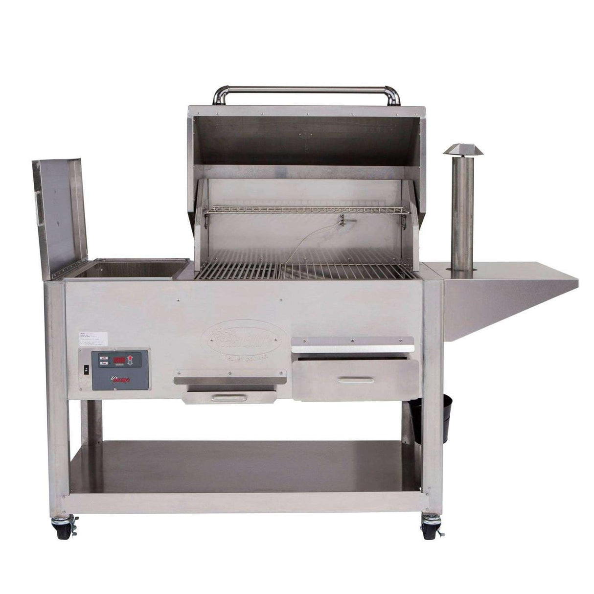 Cookshack Fast Eddys 32-Inch Wood Pellet Grill - PG1000 open