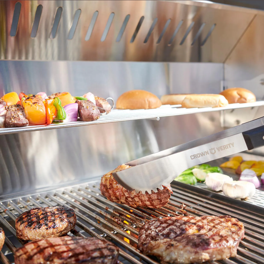 Crown Verity 30-Inch Mobile Propane Grill Pro Package - CV-MCB-30PRO grill open