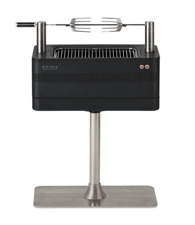 Everdure By Heston Blumenthal FUSION 29-Inch Charcoal Grill With Rotisserie & Electronic Ignition - Matte Black - HBCE1BBSUS