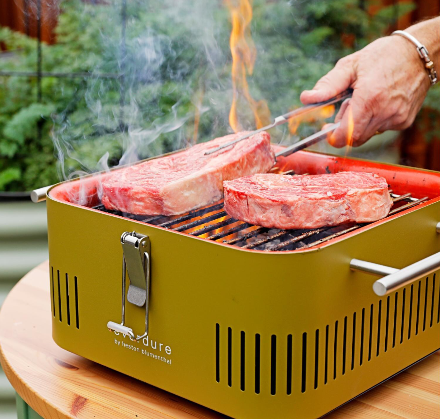 Everdure CUBE 17-Inch Portable Charcoal Grill - Khaki - HBCUBEKUS