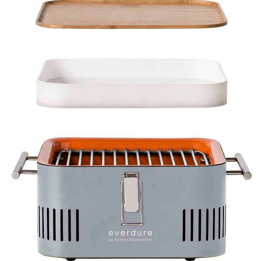 Everdure CUBE 17-Inch Portable Charcoal Grill - Stone - HBCUBESUS