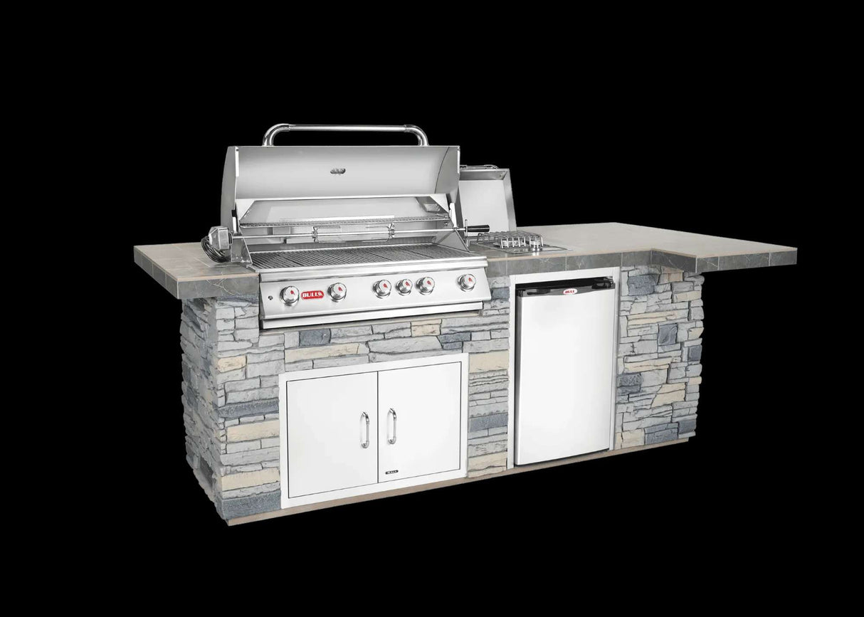 BBQ Outdoor Kitchen, 15763, With Faux Rock And Brahma Grill Head
