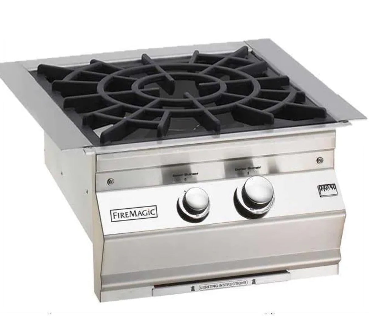 Fire Magic Aurora Built-In Propane Gas Power Burner With Porcelain Coated Cast Iron Grid - 19-7B2P-0