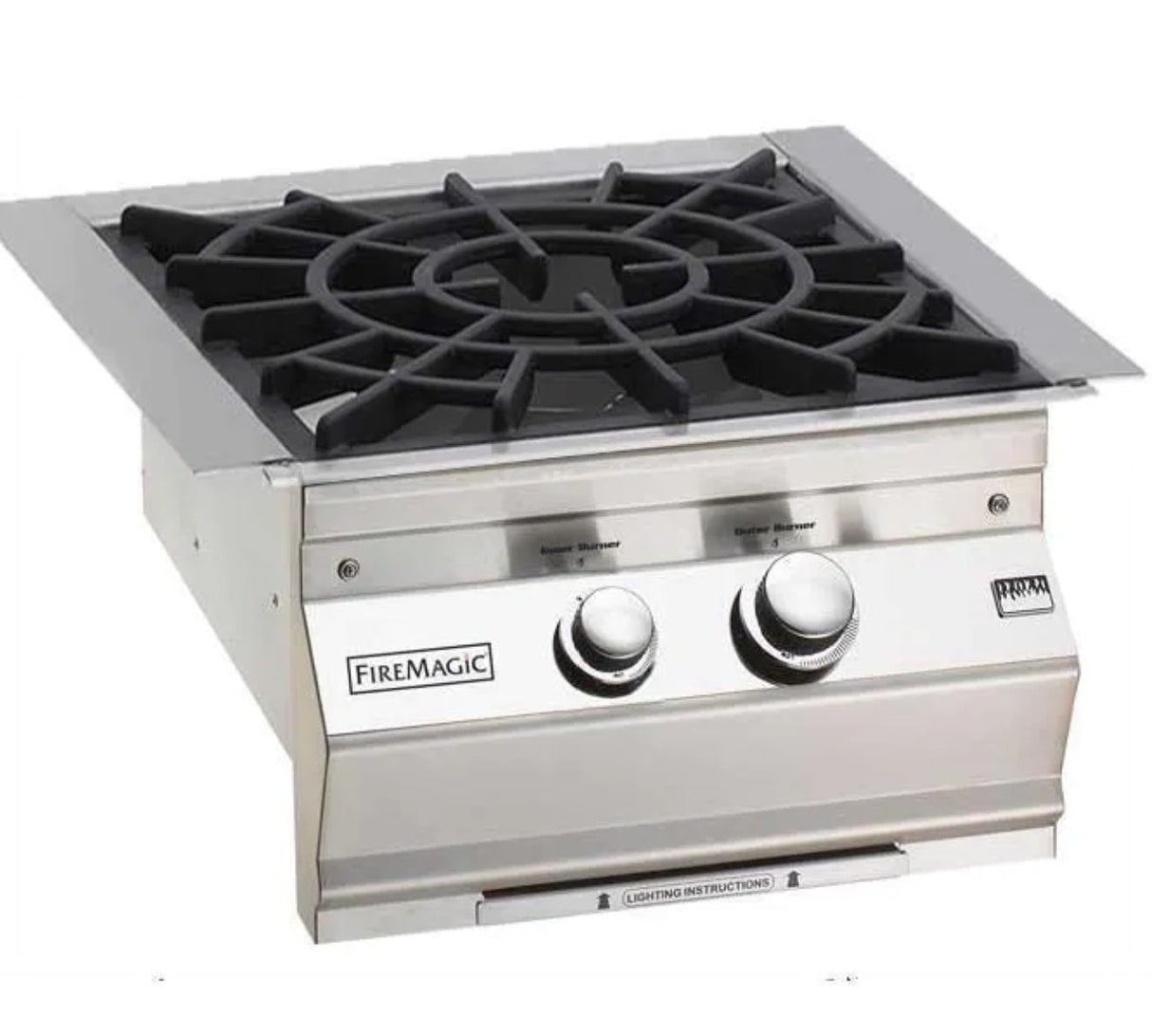 Fire Magic Classic Built-In Natural Gas Power Burner With Porcelain Coated Cast Iron Grid - 19-KB2N-0