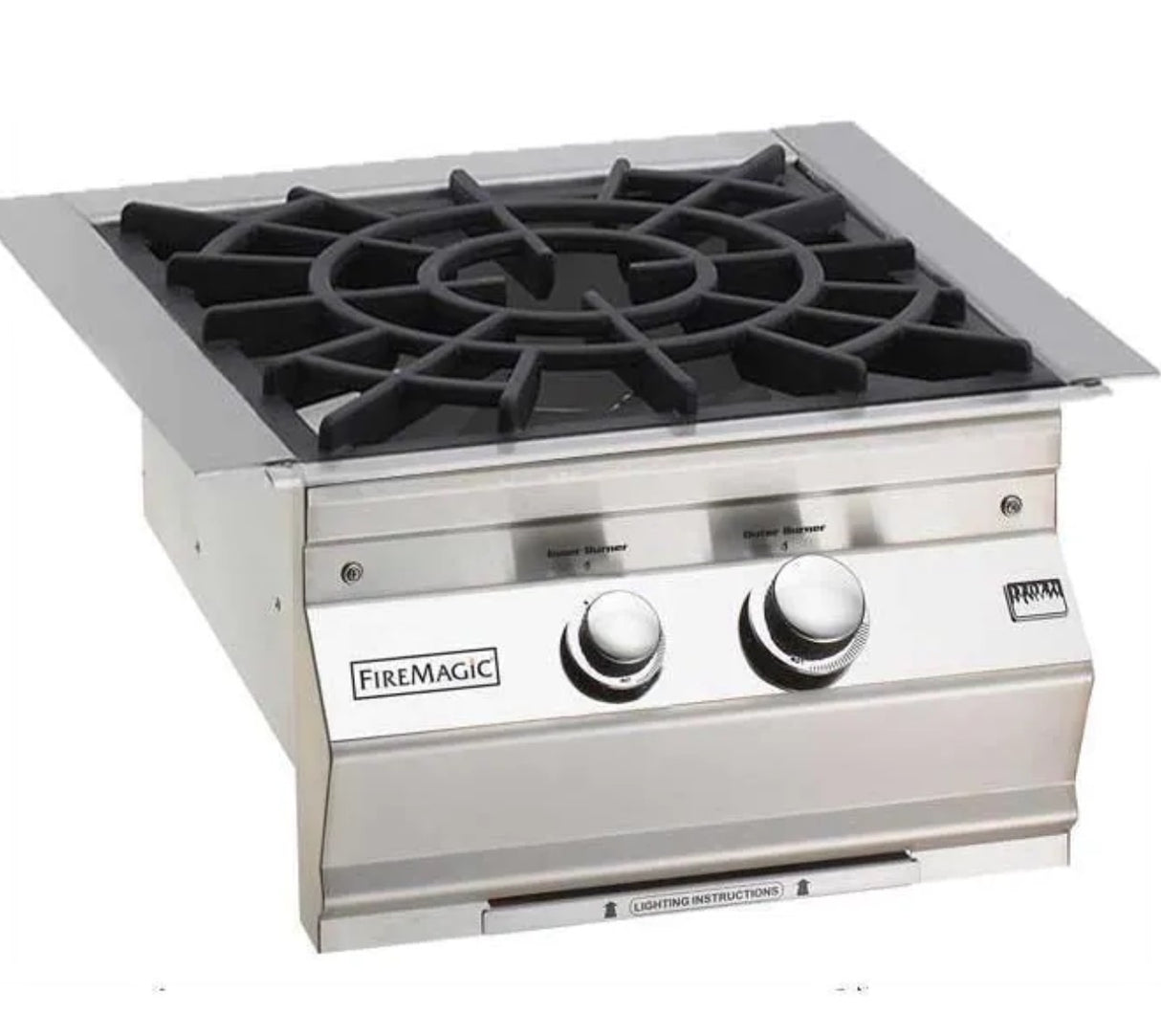 Fire Magic Classic Built-In Propane Gas Power Burner With Porcelain Coated Cast Iron Grid 19-KB2P-0