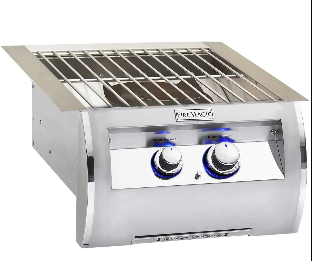 Fire Magic Echelon Diamond Built-In Natural Gas Power Burner With Stainless Steel Grid 19-5B1N-0