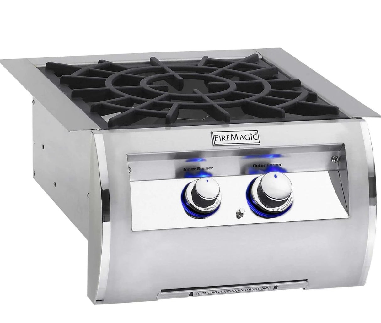 Fire Magic Echelon Diamond Built-In Propane Gas Power Burner With Porcelain Coated Cast Iron Grid 19-5B2P-0